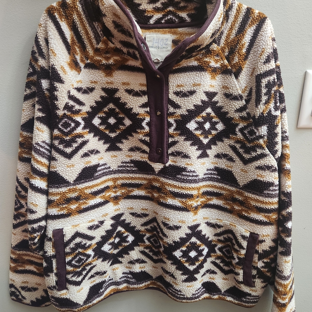Aztec Patterned Pullover Hoodie - image 2